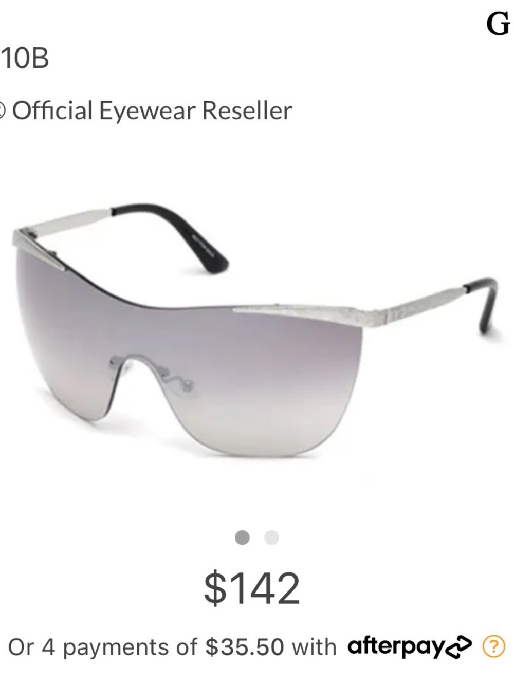 G by Guess Women's Shield Sunglasses - Silver Gradient